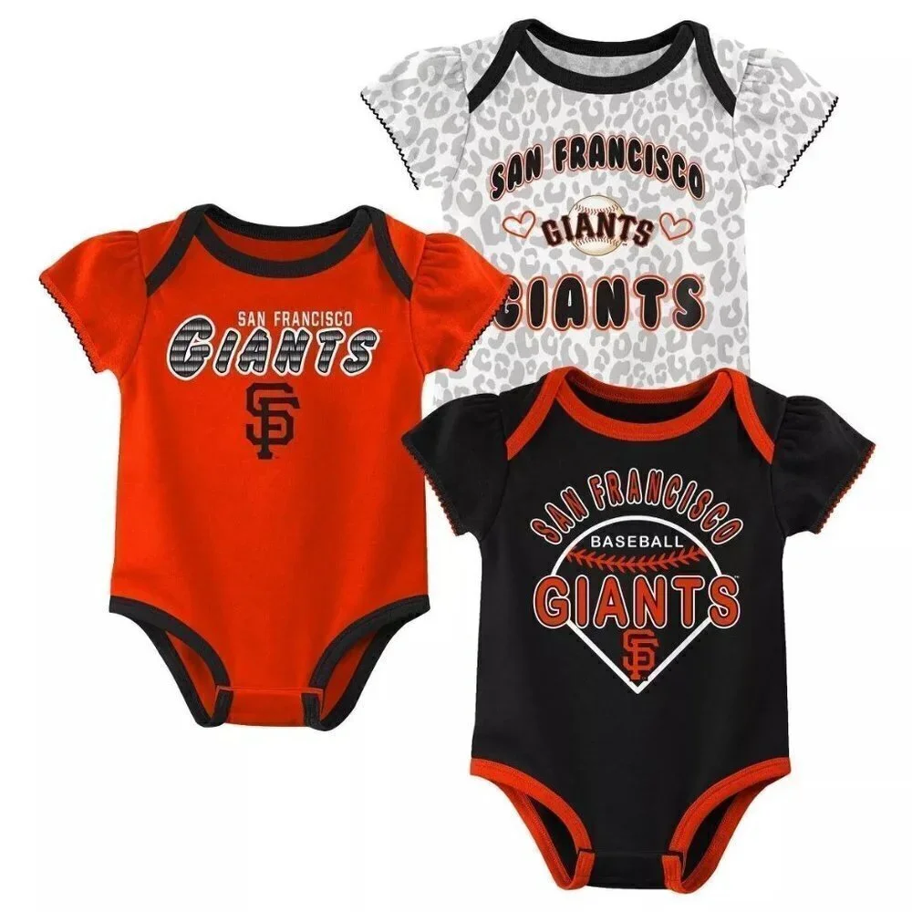 MLB San Francisco Giants Infant Girls’ 3‑Pack Bodysuits | 6–9 Months
